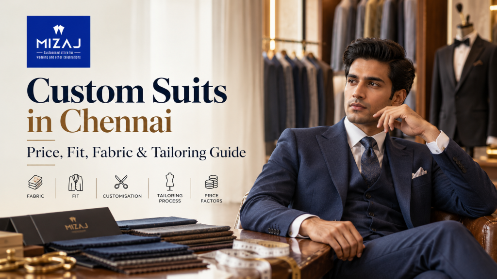 Custom Suits in Chennai: Price, Fit, Fabric & Tailoring Guide 1 Custom Suits in Chennai